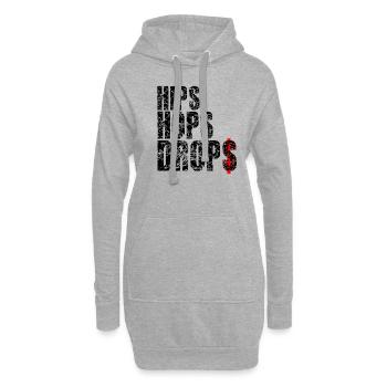 hips hops drops black - Hoodie-Kleid - Grau meliert - Vorne
