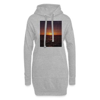 coucher de soleil à nouveau - Sweat-shirt à capuche long Femme - gris chiné - Devant