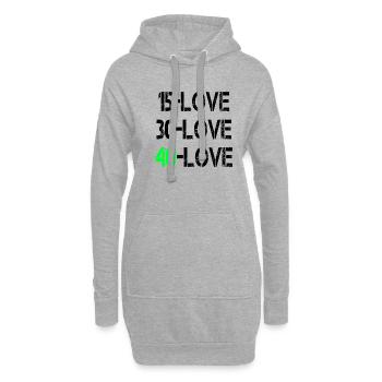 15Amour noir - Sweat-shirt à capuche long Femme - gris chiné - Devant