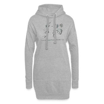 sketchbookpage 2 for white - Hoodie-Kleid - Grau meliert - Vorne