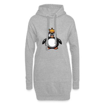 Couronne de bande dessinée pingouin - Sweat-shirt à capuche long Femme - gris chiné - Devant