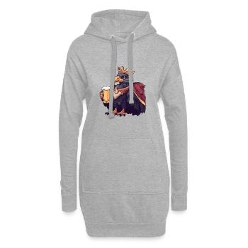 Adler Vogel Bier Lustig - Hoodie-Kleid - Grau meliert - Vorne