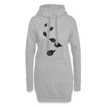 Incendie de pneus - Sweat-shirt à capuche long Femme - gris chiné - Devant