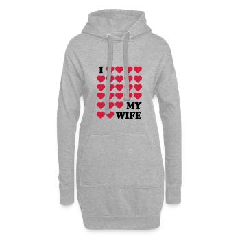 Ehefrau - Hoodie-Kleid - Grau meliert - Vorne