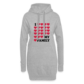 Famille - Sweat-shirt à capuche long Femme - gris chiné - Devant