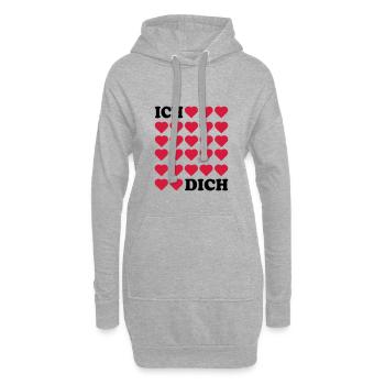 Je t’aime - Sweat-shirt à capuche long Femme - gris chiné - Devant