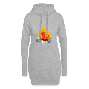 Pixel Feuer pixel fire - Hoodie-Kleid - Grau meliert - Vorne