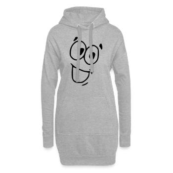 Emoji rient croquis noir - Sweat-shirt à capuche long Femme - gris chiné - Devant