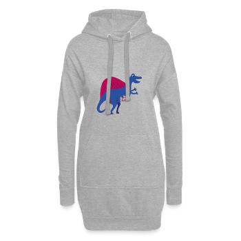 dinosaure - Sweat-shirt à capuche long Femme - gris chiné - Devant