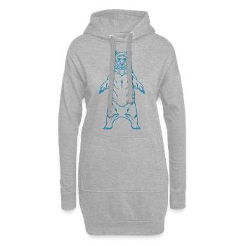 ours brun - Sweat-shirt à capuche long Femme - gris chiné - Devant