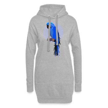 Hyacinth Macaw - couleur blob sur un cercle - Sweat-shirt à capuche long Femme - gris chiné - Devant