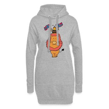 Löwe und Biene Norwegen - Hoodie-Kleid - Grau meliert - Vorne