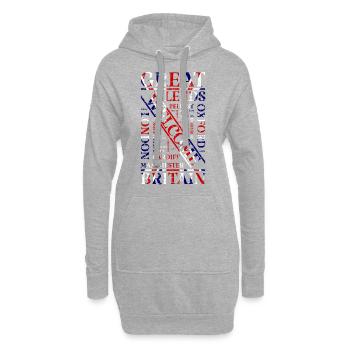 Drapeau de la Grande-Bretagne Union Jack London Oxford UK - Sweat-shirt à capuche long Femme - gris chiné - Devant