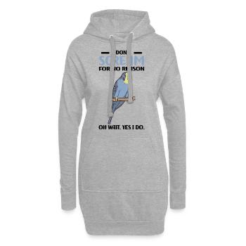 Perruche ondulée - Sweat-shirt à capuche long Femme - gris chiné - Devant