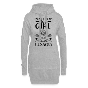 Lacrosse Mädchen - Hoodie-Kleid - Grau meliert - Vorne