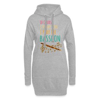 Holzblasinstrument und Fagott Blasinstrument - Hoodie-Kleid - Grau meliert - Vorne