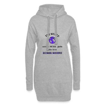 Die Welt braucht mehr Mädchen, die Reiten lieben - Hoodie-Kleid - Grau meliert - Vorne