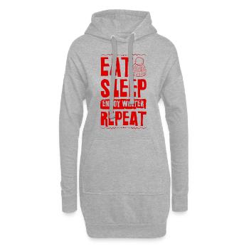 Mangez dormir profitez de la répétition hivernale - Sweat-shirt à capuche long Femme - gris chiné - Devant