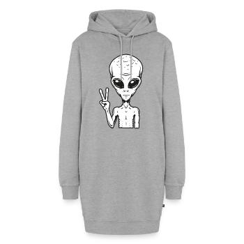 étranger - Sweat-shirt à capuche long Femme - gris chiné - Devant