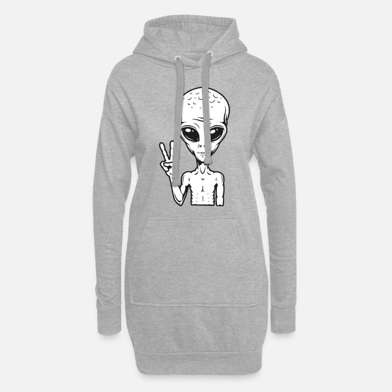 Alien - Hoodie-Kleid - Grau meliert