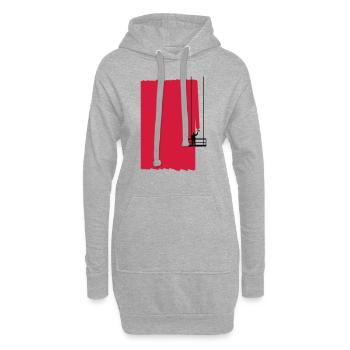 façades Peinture - Sweat-shirt à capuche long Femme - gris chiné - Devant