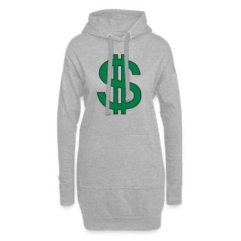 Money Money (V) - Hoodie-Kleid - Grau meliert - Vorne