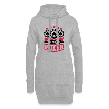 king_of_poker_c2 - Sweat-shirt à capuche long Femme - gris chiné - Devant