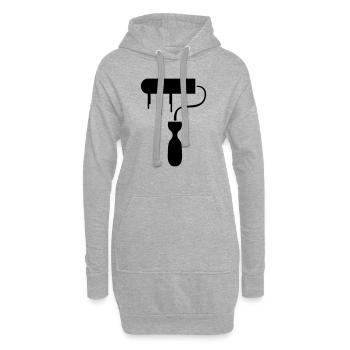 maler - Sweat-shirt à capuche long Femme - gris chiné - Devant