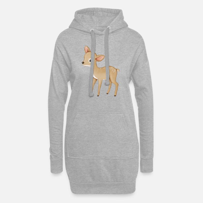 Reh Kitz - Hoodie-Kleid - Grau meliert