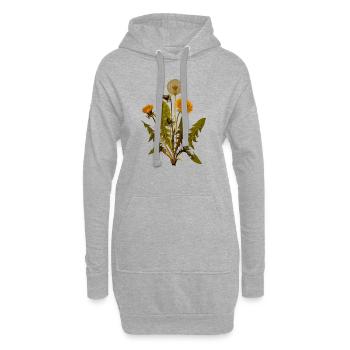 herbes thym romarin persil origan aneth - Sweat-shirt à capuche long Femme - gris chiné - Devant