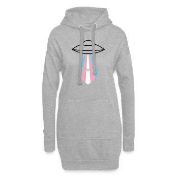Trans Pride Ufo - Hoodie-Kleid - Grau meliert - Vorne