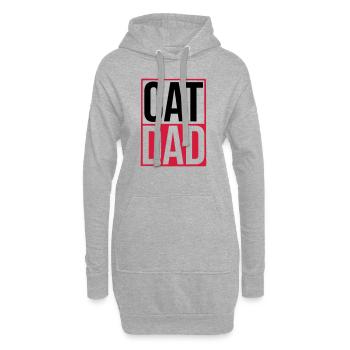 Cat Dad Logo Schild - Hoodie-Kleid - Grau meliert - Vorne