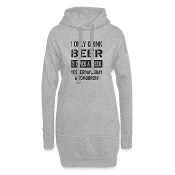 Je ne bois que de la bière - Sweat-shirt à capuche long Femme - gris chiné - Devant