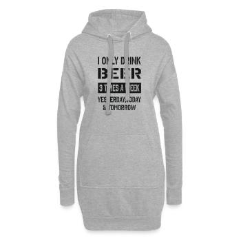 Je ne bois que de la bière - Sweat-shirt à capuche long Femme - gris chiné - Devant