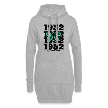 Groovy und Vintage 1952 70 Jahre Jubiläum - Hoodie-Kleid - Grau meliert - Vorne