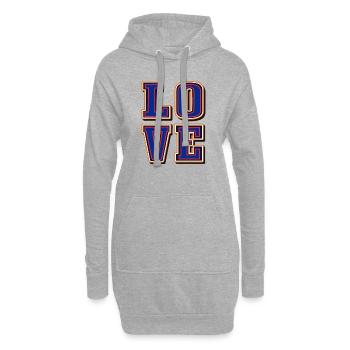 Love Blue-Liebe. Amore - Valentinstag - Hoodie-Kleid - Grau meliert - Vorne