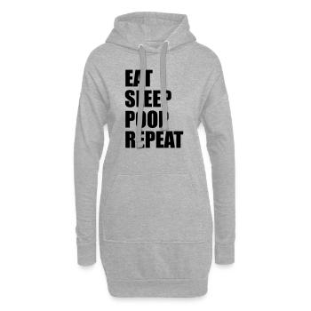 Eat sleep poop repeat - Hoodie-Kleid - Grau meliert - Vorne