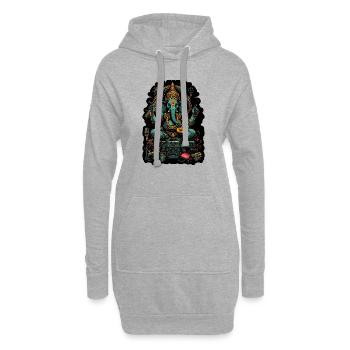 Neon - Ganesha - Elephant God - Instruments - pos - Hoodie-Kleid - Grau meliert - Vorne