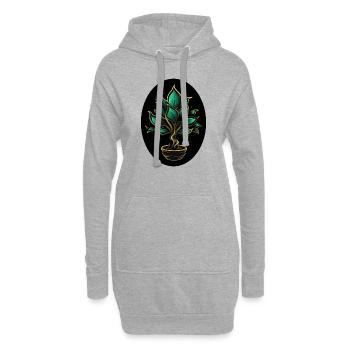 Plante magique - Sweat-shirt à capuche long Femme - gris chiné - Devant