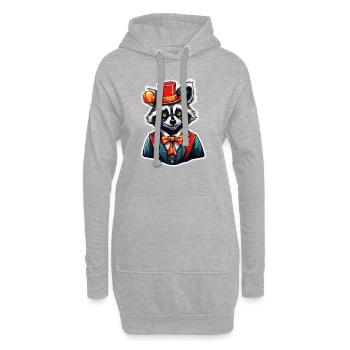 Clown Animal / Cirque / Drôle / Coloré / Raton laveur - Sweat-shirt à capuche long Femme - gris chiné - Devant