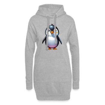 Pinguin - Hoodie-Kleid - Grau meliert - Vorne
