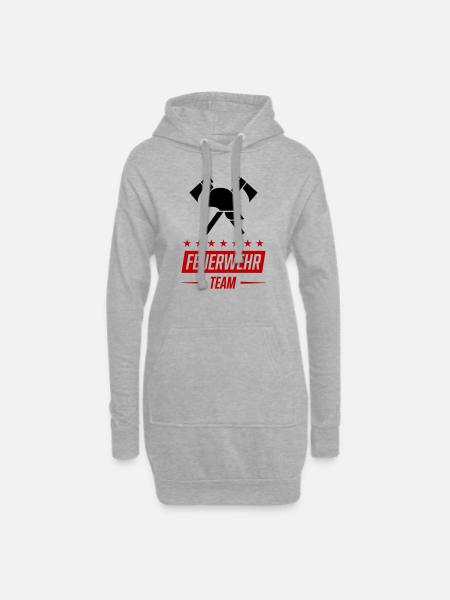 feuerwehr team - Hoodie-Kleid - Grau meliert