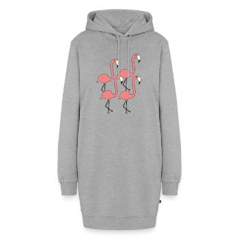 Groupe Flamingo - Sweat-shirt à capuche long Femme - gris chiné - Devant