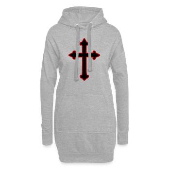 Croix Symbole Christianisme - Sweat-shirt à capuche long Femme - gris chiné - Devant