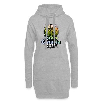 Gran Canaria 2025 Urlaub Palmen - Hoodie-Kleid - Grau meliert - Vorne