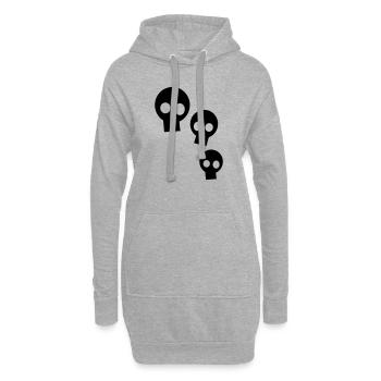 Three Skulls - Hoodie-Kleid - Grau meliert - Vorne