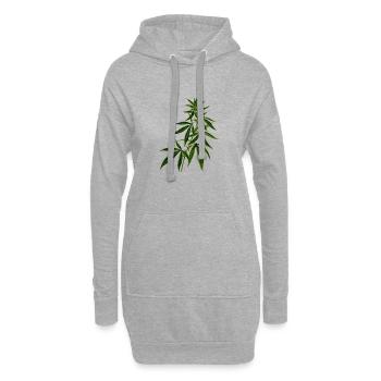 marijuana plante cannabis Weed - Sweat-shirt à capuche long Femme - gris chiné - Devant