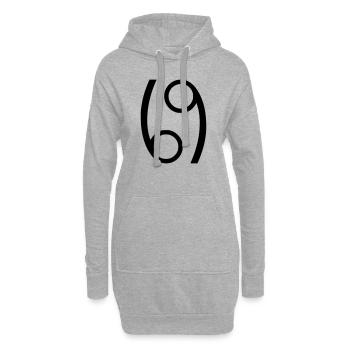 69 Position 60 Position sexuelle Kamasutra Sexe - Sweat-shirt à capuche long Femme - gris chiné - Devant
