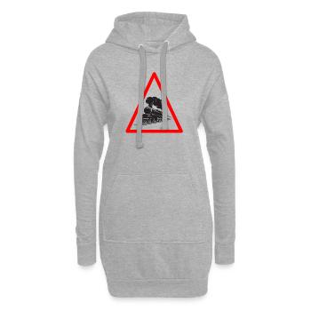 Attention locomotive locomotive de locomotive cadeau de locomotive - Sweat-shirt à capuche long Femme - gris chiné - Devant