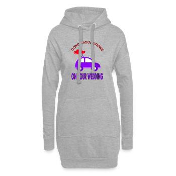 Félicitations pour l’idée de cadeau d’anniversaire de mariage - Sweat-shirt à capuche long Femme - gris chiné - Devant